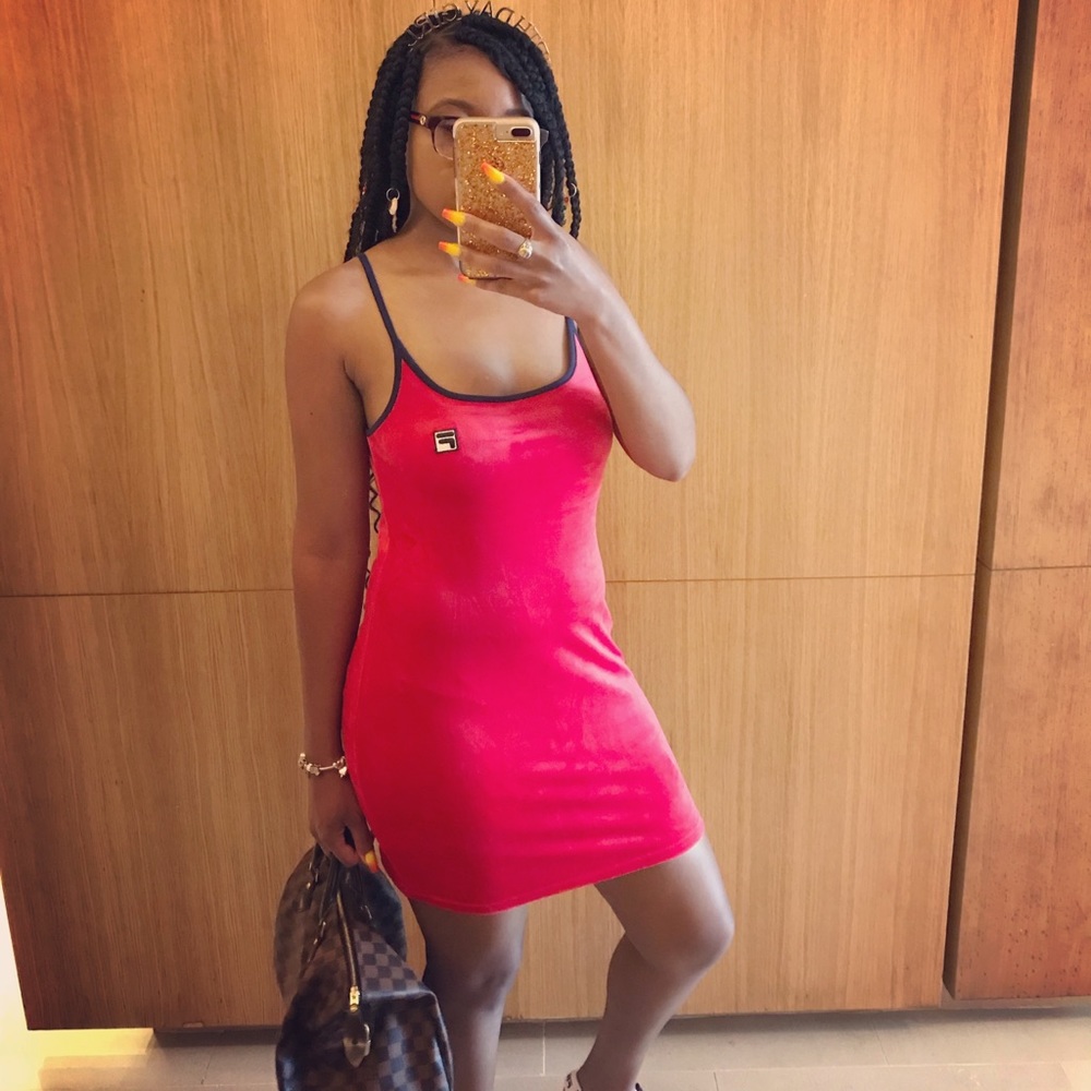 Suede Red Fila Dress